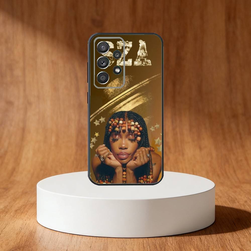 SZA Ins-Style Singer Phone Case For Samsung S25,S24,S21,S22,S23,S30,Ultra,S20,Plus,Fe,Note,10,9,5G Black Cover