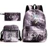School Bag, Peripheral Printing Three-piece Set, Student School Bag, Backpack, Messenger Bag, Pencil Bag.