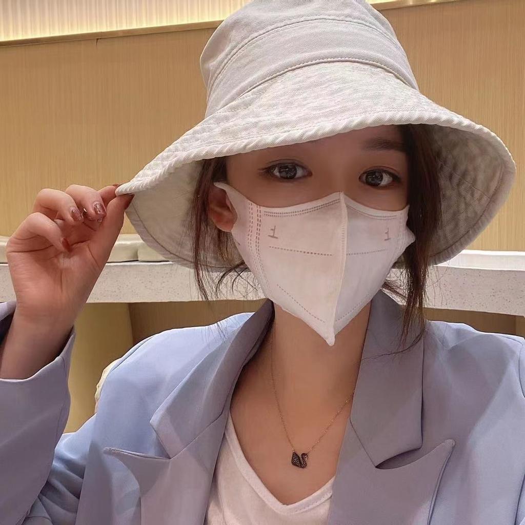 Süßer Fischerhut Kinder einfarbig lässig vielseitig retro Sonnenschutz Gesichtsschutz Beckenhut