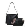 Soft high-capacity PU  crossbody bag solid zipper simple buckle simple shoulder versatile bag