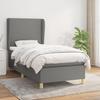 Exclusive House - Bed Slat Base with Mattress Dark Grey 100x200cm Fabric