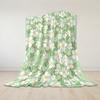 Pale Green Blossom Twig Flannel Blanket Warm Soft Halloween Christmas Couch Warm Cozy Decorative Decor Gift for All Season