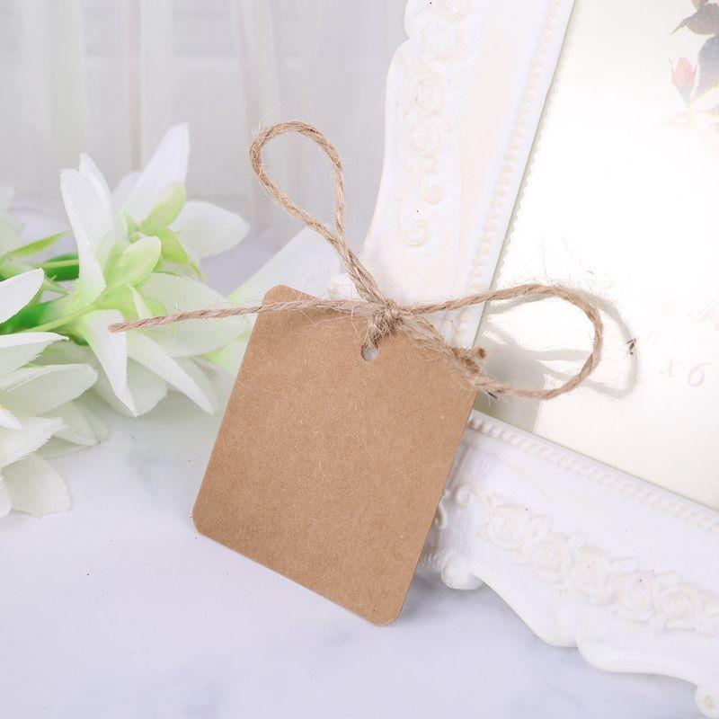 100pcs Blank Square Kraft Paper Gift Hang Tags Wedding Label Price Card Crafts top sale