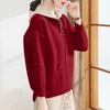 2024 Spring & Autumn Knitted Hooded Cardigan for Middle-Aged & Elderly Women