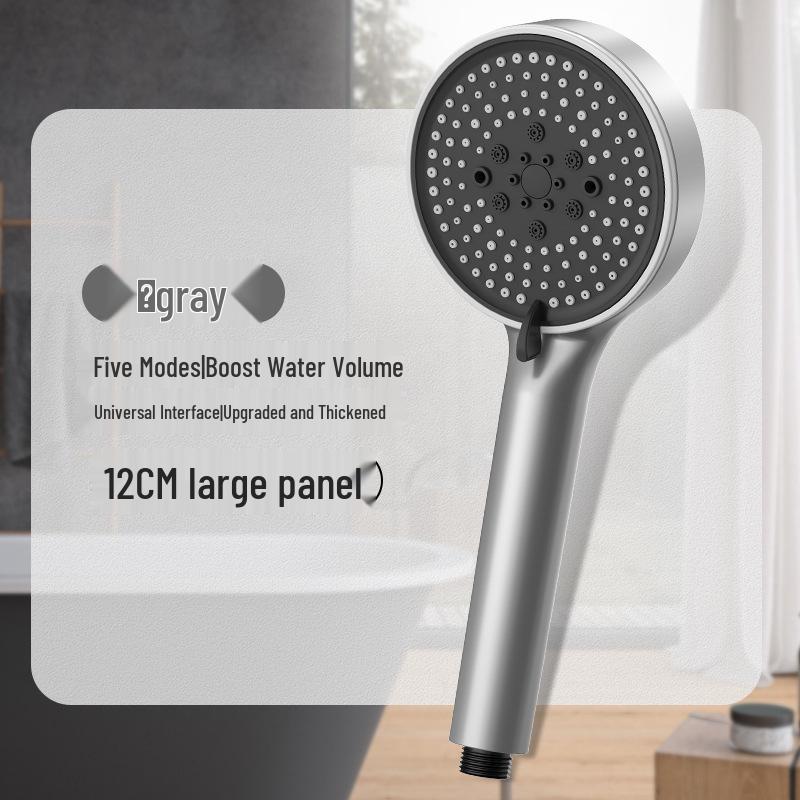Five-Speed Large Panel Handheld Shower Head with Hose
