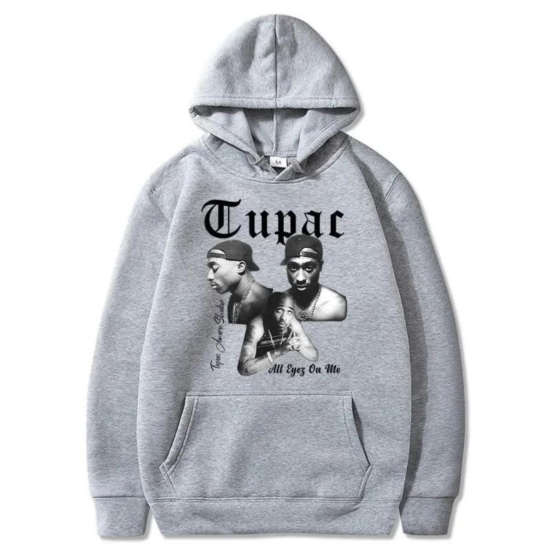 Rapper Tupac 2pac Hoodie Men Women Clothes Sweatshirt Men Women Hoodies Fashion Letter Printed Graphic Sweatshirts Loose Casual