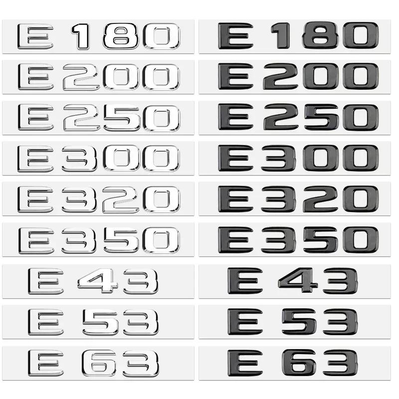 3D ABS Silver/Black Car Styling Letter Logo Sticker For Mercedes Benz C 200 220 300 C200 C220 C300 C320 E43 E63 E200 E220 E300