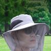 Outdoor Fisherman Hat Wide Brim Bucket Hat Mosquito Hat With Mesh Repellent Insect Bee Protection Men Sunscreen Fishing Cap