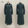 Autumn New Printed Casual Women's Long Sleeve Maxi Checkered Shirt Dress