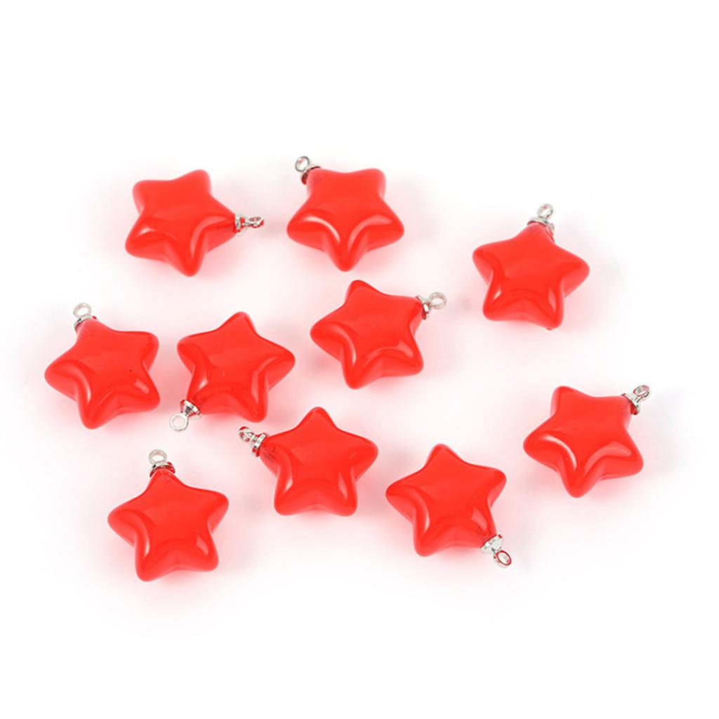 TX32 10pcs 17x10mm Candy Color Acrylic Star Charms Simple Pendant Handmade Jewelry Making Diy Bracelet Necklace Accessories