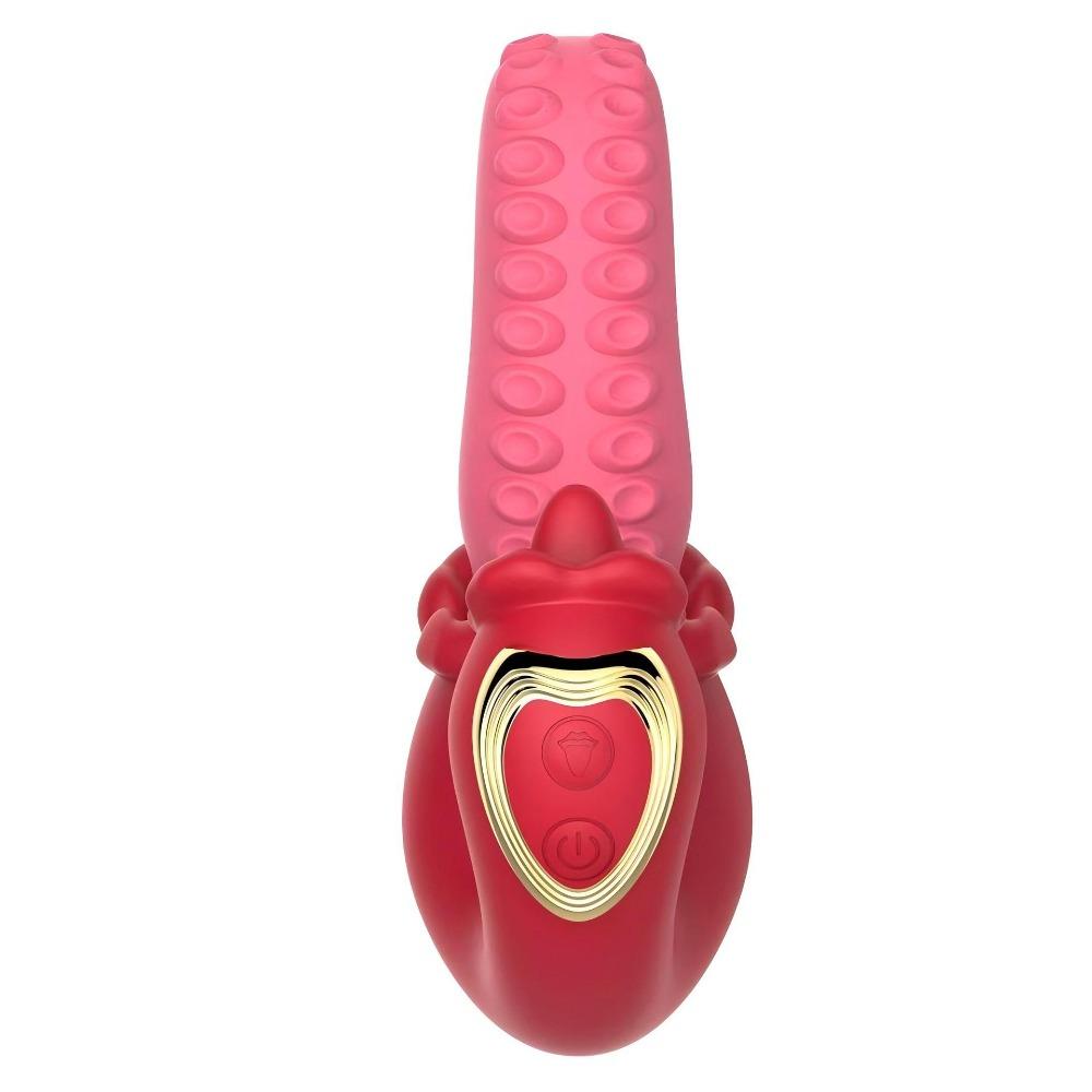 Tongue Licking Vibrator for Women G Spot Dildo Vibrating Masturbator Realistic Silicone Waterproof Adult Sex Toys