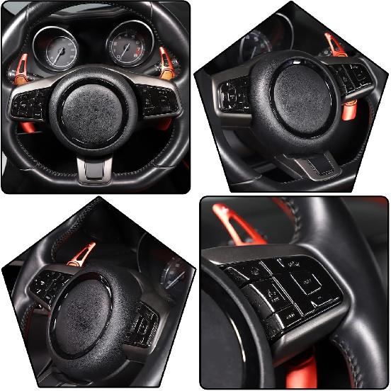 HAPPYHORSE Aluminum Alloy Car Multimedia Button Protective Cover Trim Sticker Decorative Accessories Compatible with Jaguar 15-21XE /16-21XF /16-21