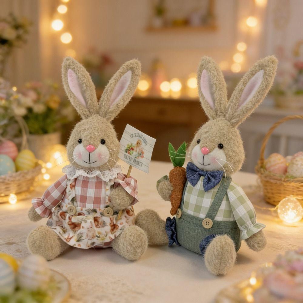 Sitting Rabbits Simulation Bunny plush Doll Easter Bunny Decor  Home Decoration