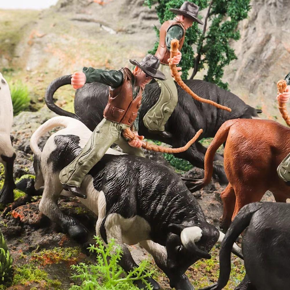 Farm Animals Poultry Cattle Model Simulation Calf Bull OX Figures  For Children