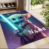 Custom Name Baby Yoda Lightsaber Adventure Carpet Rug Customizable Soft Washable Anti-Slip Home Living Room Sofa Mats Personalized Rug. 0909137