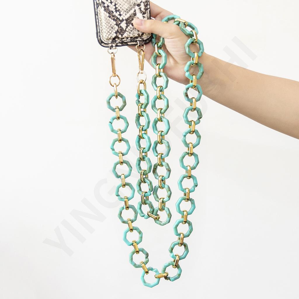 New color long acrylic long mobile phone chain crossbody anti-lost mobile phone lanyard fashionable high-end lanyard