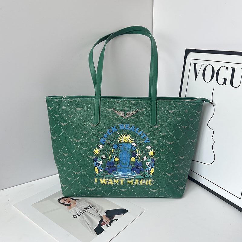 Women's Graffiti Print Large Capacity Crossbody and Tote Bag - Fashion Commuting & Computer Shoulder Bag