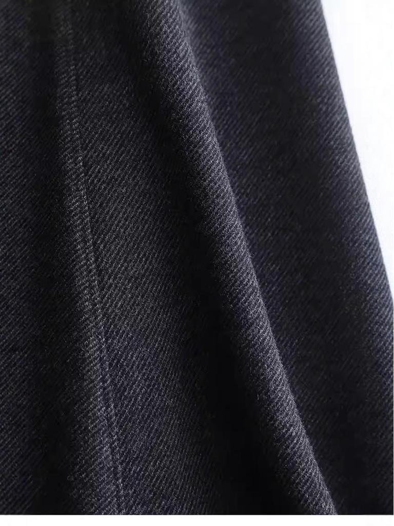 Woolen High-Waisted A-Line Eight-Panel Midi Skirt for Women - Elegant and Versatile for Autumn/Winter