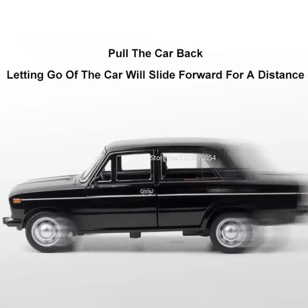 1:24 LADA 2106 M3 Model Toys Diecast Alloy Car 6 Doors Opened Sound Light Pull Back Rubber Tires Miniature Vehices Collect Gifts