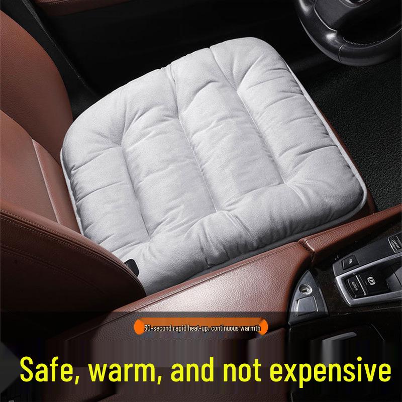 Plush Heated Car Seat Cushion - Winter Warm Fleece-Lined Thickened Cushion