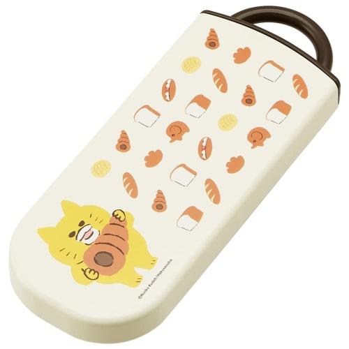 Skater Children's Lunch Box Trio Set Chopsticks Spoon Fork Kids Cutlery Antibacterial Treatment Easy to Open Sliding Type Made in Japan Noraneko Gunda