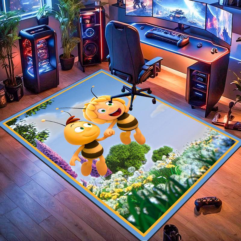 Biene Maja Teppich, geeignet für Wohnzimmer, Schlafzimmer, Spielzimmer, Computerraum und Heimdekoration.