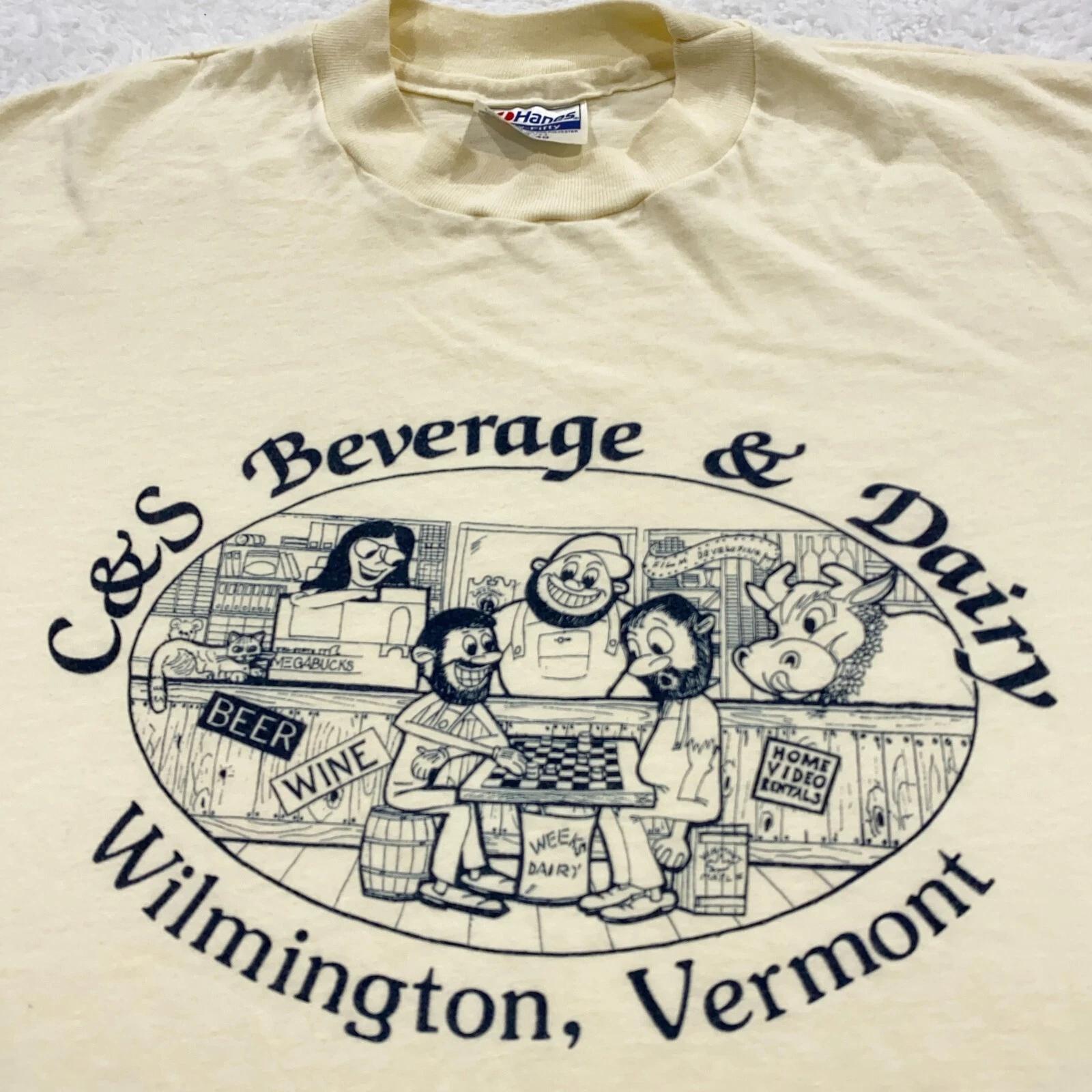 

vintage 80s C&S BEVERAGE & DAIRY T-Shirt XS single stitch wilmington vermont 2XL