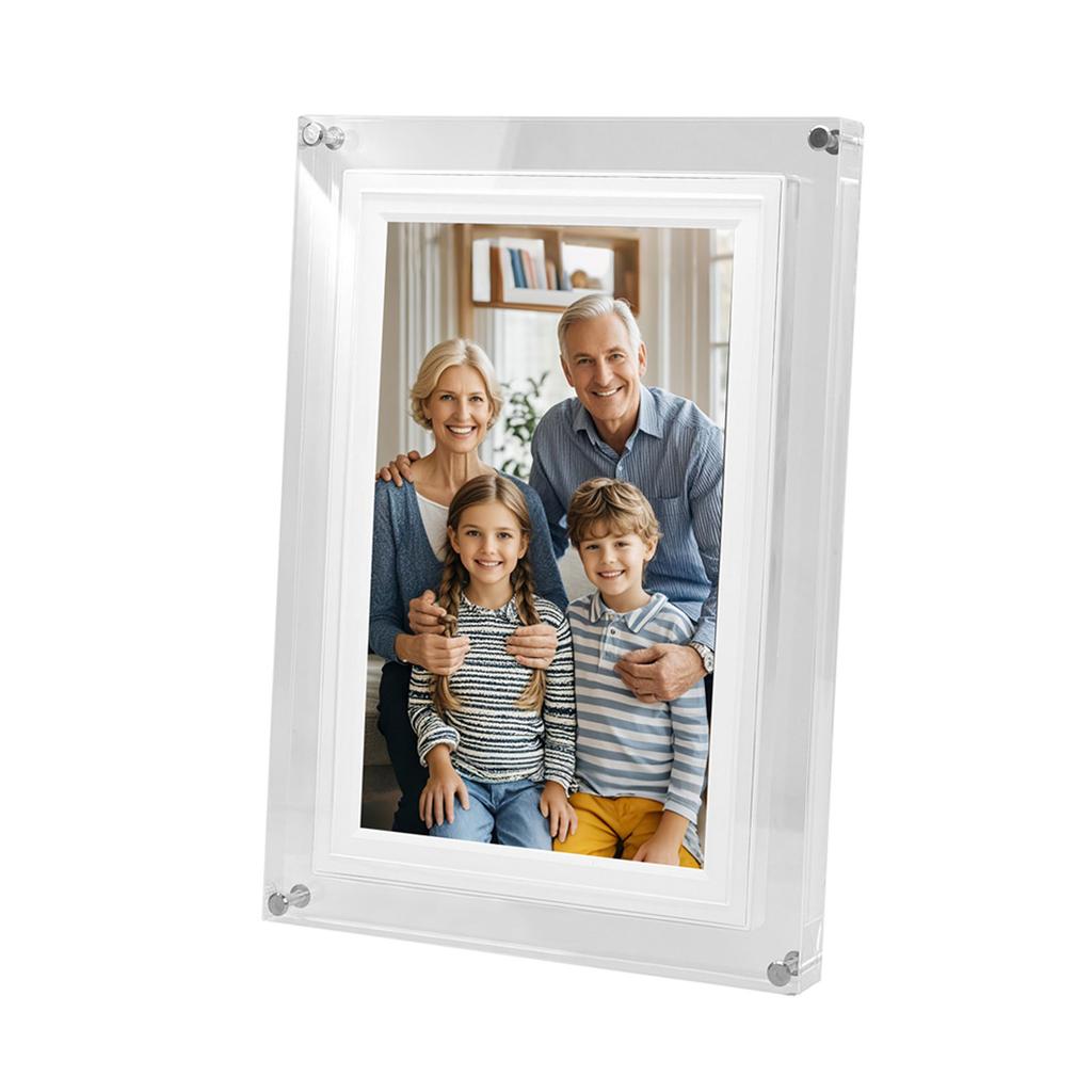 10.1 Inch Digital Picture Frame Acrylic USB2.0 Electronic Photo Frame Video Music Player with LED Light 8GB Memory for Home Desktop Decor