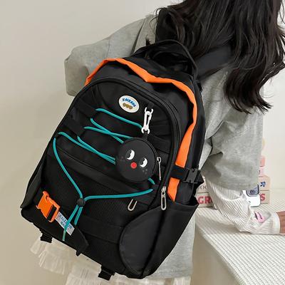 School Bag, School Bag, Women's Harajuku Tooling Trend Brand, Personalized Letters, High School Male Students, Large-capacity Backpack Tide