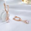 Wbmqda Classic Zircon Drop Earrings For Women 585 Rose Gold Color High Quality Daily Jewelry Accessories