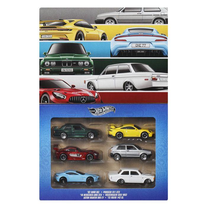 Pack de véhicules miniatures - HOT WHEELS - JLB25 - Multipack Euro Style - 6 véhicules die-cast - Marques européennes - Des 3 ans