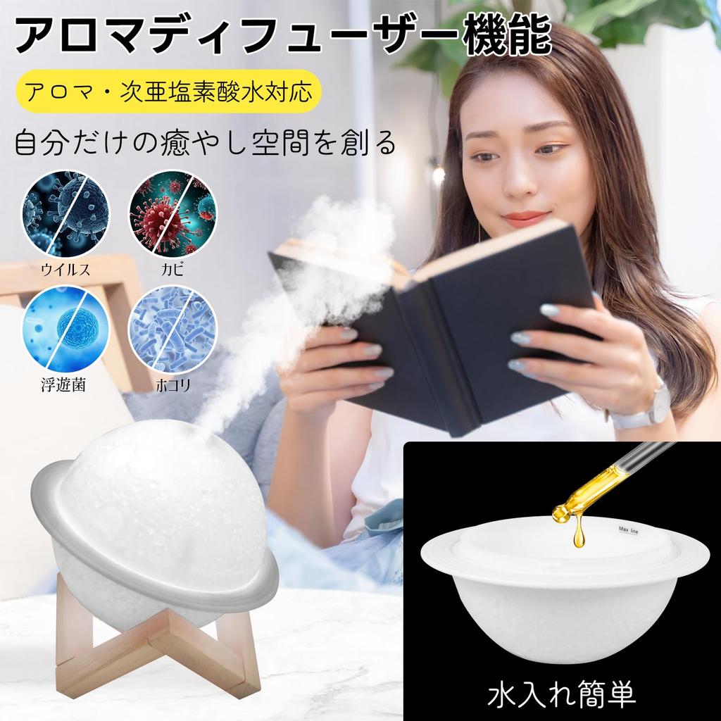 Athvcht Tabletop Ultrasonic Humidifier Indirect Aroma Aroma Tabletop Saturn Planetary USB Easy To Planetary Prevents Dry Dry Pollen Countermeasure