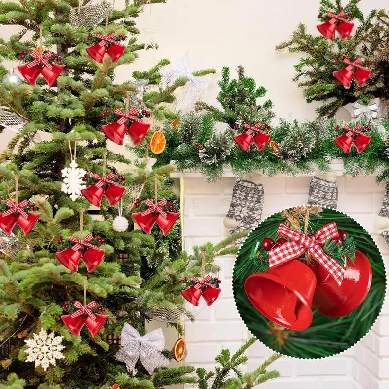 12x Cast Iron Christmas Bells Hangings Xmas Tree Fireplace Holiday Home Decor