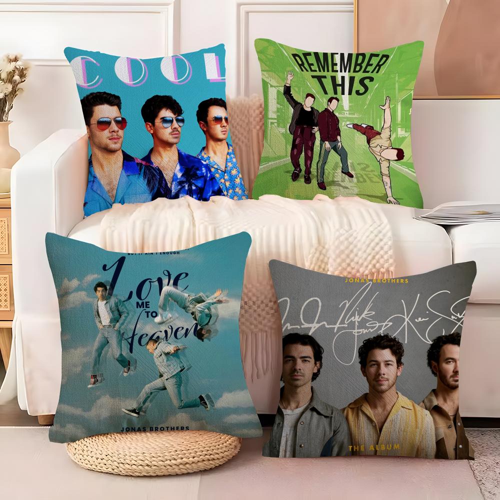 JJONAS BBROTHERS Cushion Cover Soft Plush Fabric DoubleSided Printed Sofa Cushion Cover for All Seasons Home Decor Gift