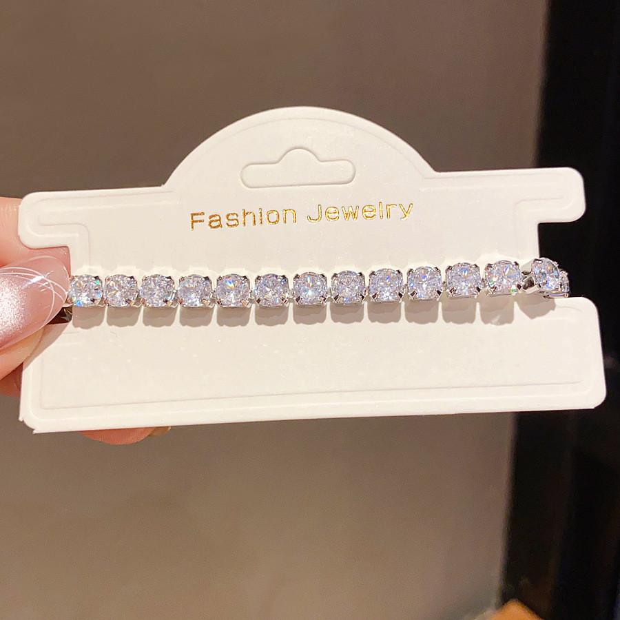 Geometric Zircon Square Link Bracelet For Women Elegant Fashion Gift For Her