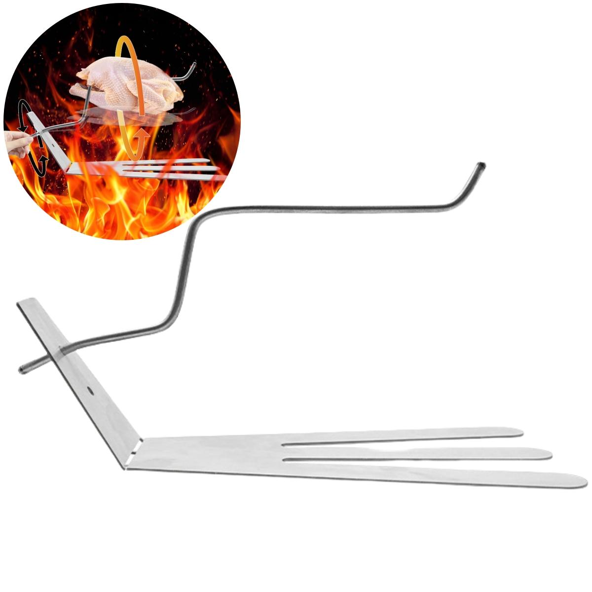 Rotation Chicken Roaster Rack Non-Stick BBQ Tools Chicken Roaster Holder 25.5x13.5cm Stainless Steel Adjustable Rotating Parts China Mainland