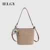 Seaside Beach Straw Bag Summer All-Match Cross-Body Contrast Color Woven Bucket Bag