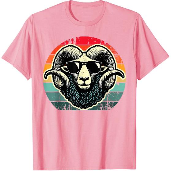 Retro Ram In Sunglasses Men Novelty Funny Ram T-Shirt