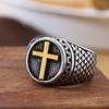 Vintage Edelstahl Kreuz Ring Herren Punk Christian Ostern Jesus Ring Schmuck Biker Amulett Geschenk Großhandel Größe 7-13