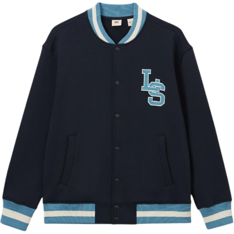 Levis Street Fashion Loose American Long Sleeve Baseball Jacket Men Jackets Black 0019E-0001