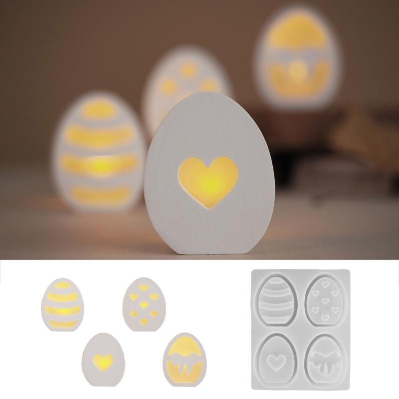 Unique Designs Eggs Mould Flexible Silicone Materials for Epoxy Resin Jewelry Plate Candle Holder Home Storage Craft