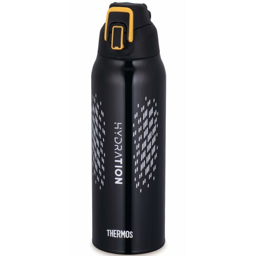 Thermos Water Bottle Vacuum Insulated Sports Bottle 1L Black Orange Cold Storage Only FHT-1001F BKOR