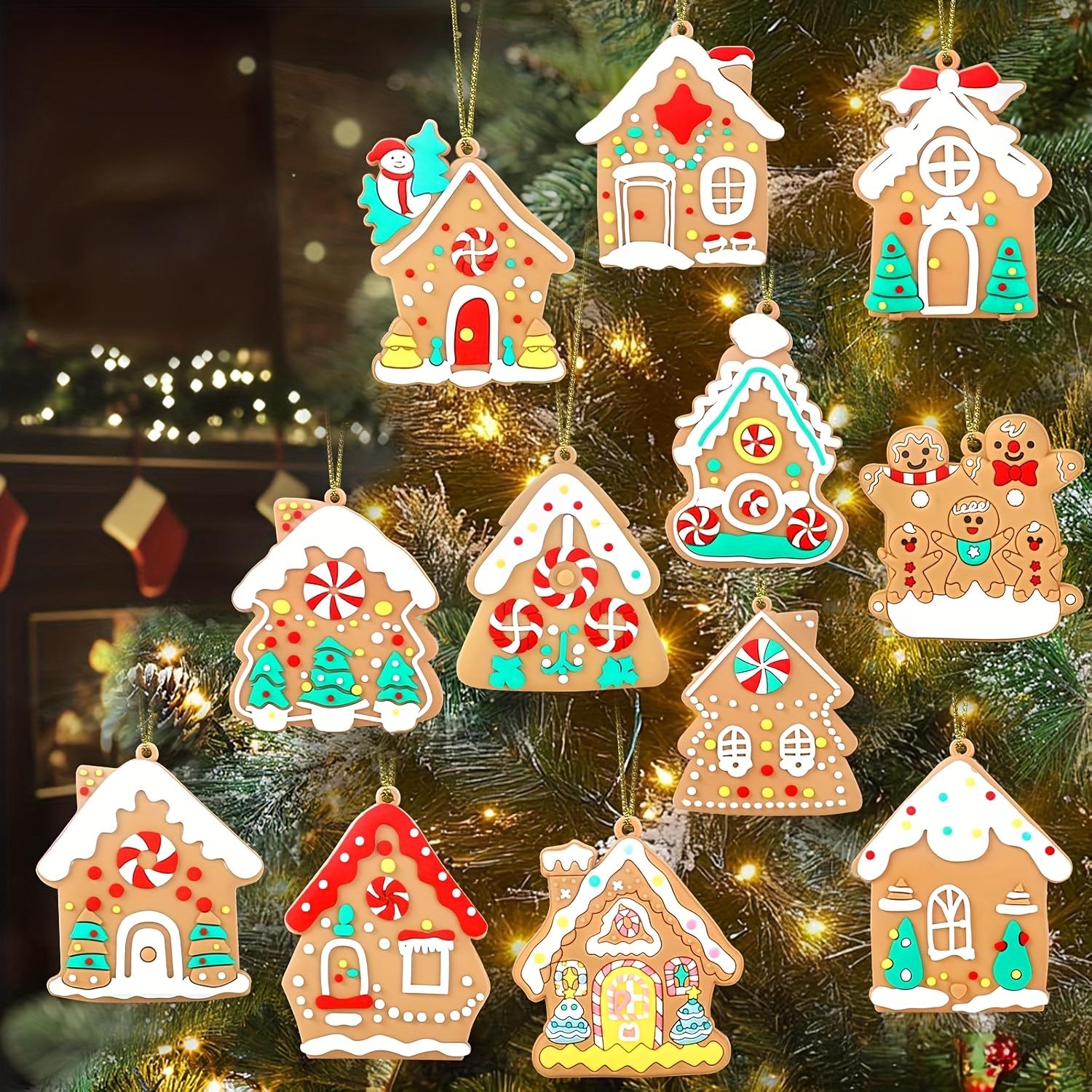 

12pcs/Set Gingerbread House Pendants Christmas Tree Hanging Ornament 2025 Noel Navidad Home Decoration New Year Gift 2026