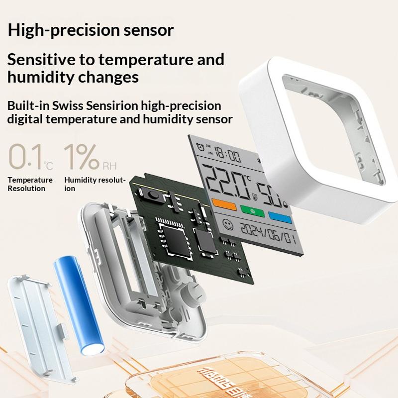 Bluetooth Digital Hygrometer Thermometer with Color Screen Large Display Indoor Temperature Humidity Monitor & Magnetic Back