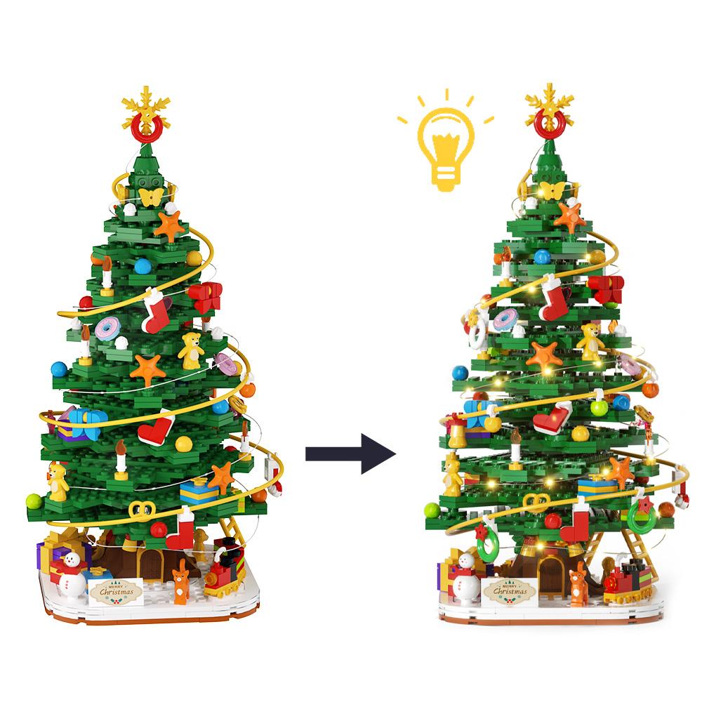 Gobricks MOC Christmas Theme Bricks Toy Christmas Winter Snowhouse Building Blocks Christmas Tree Blocks Xmas Gifts