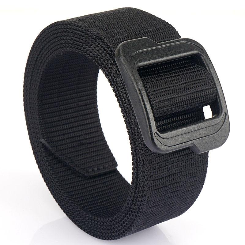 Cinturón de viaje nuevo para hombre con hebilla automática, cinturón de nailon grueso de doble capa versátil para actividades al aire libre