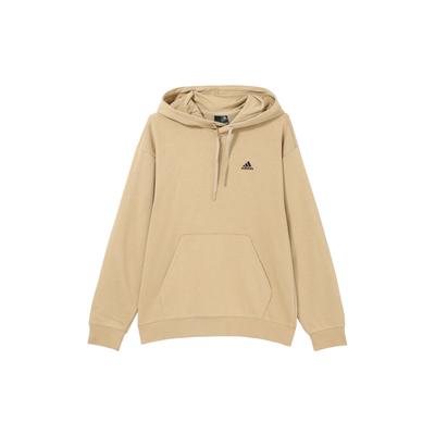 adidas Logo Printed Hooded Drawstring Straight-Cut Drop Shoulder Long Sleeve Sweatshirt Unisex Sweatshirt Light-Khaki IV7592
