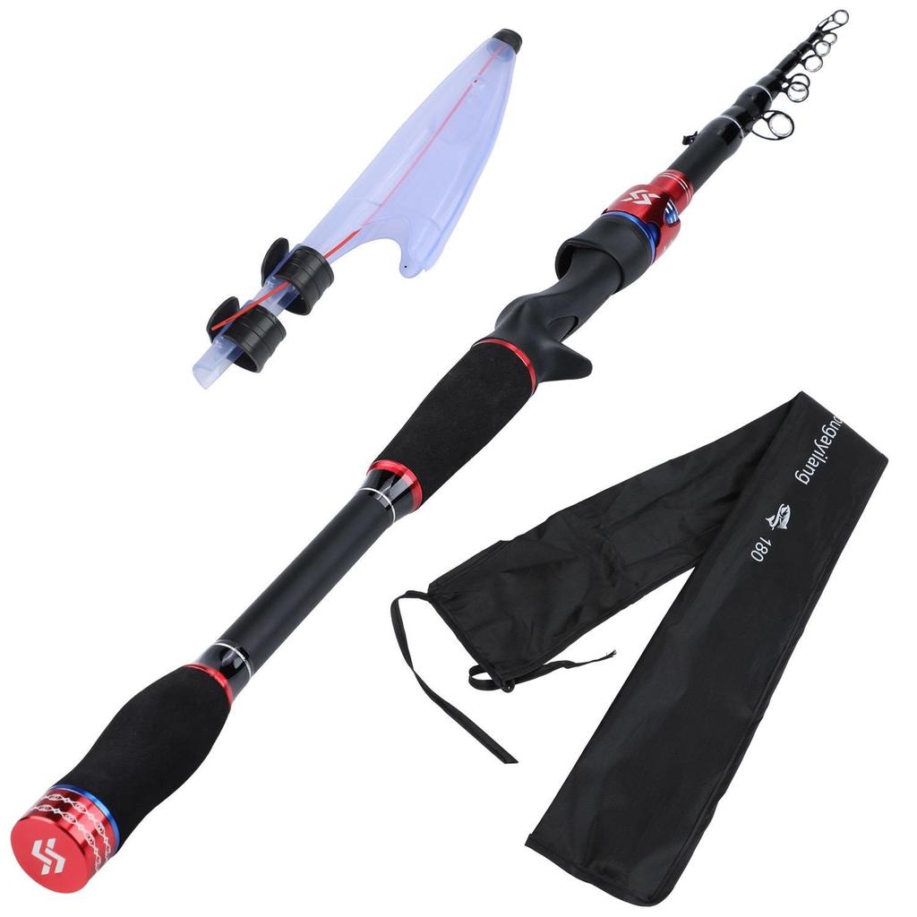 Baitcasting Fishing Rod 1.8m 2.1m 2.4m Travel Carbon Fiber Casting Fishing Pole for Bass Fishing