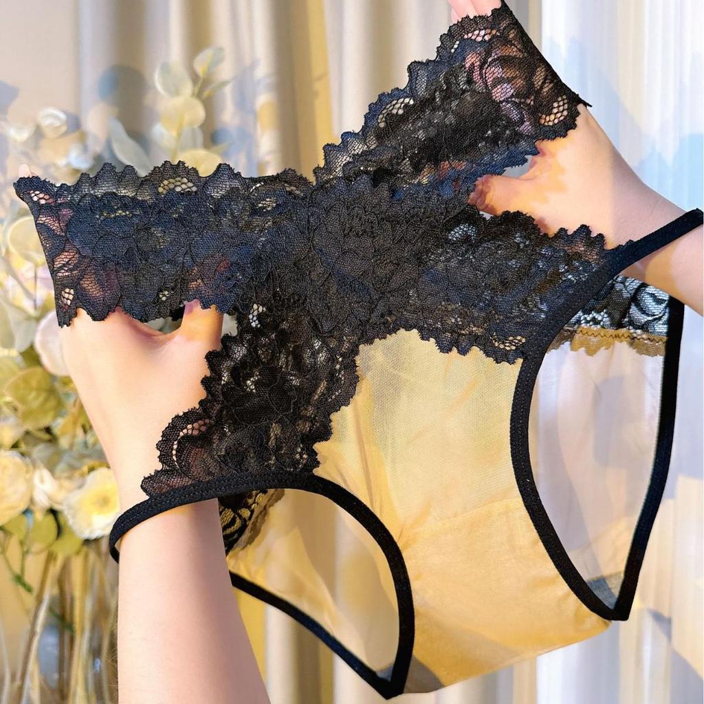 High-Waist Seamless Lace Cotton Panties - 2025 Collection