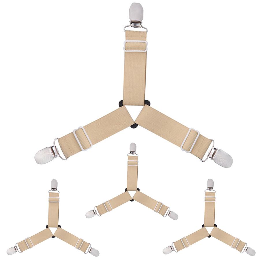 1-4Pcs Bed Sheet Elastic Grippers Belt Fastener Bed Sheet Clips Mattress Cover Blankets Holder Home Textiles Home Living Gadgets